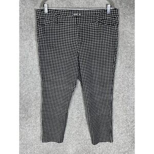 Old Navy Pixie Ankle Pants Womens Size 16 Black Grid Stretch Pockets